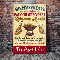 Personalized Family Backyard Chillin & Grillin Spanish Patio Poster DB316 95O53 thumb 1