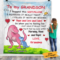 Personalized To My Son Grandson Dinosaur Blanket DB152 30O24 thumb 1