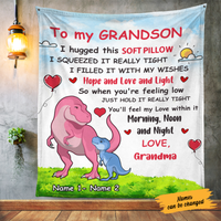 Personalized To My Son Grandson Dinosaur Blanket DB152 30O24 thumb 1