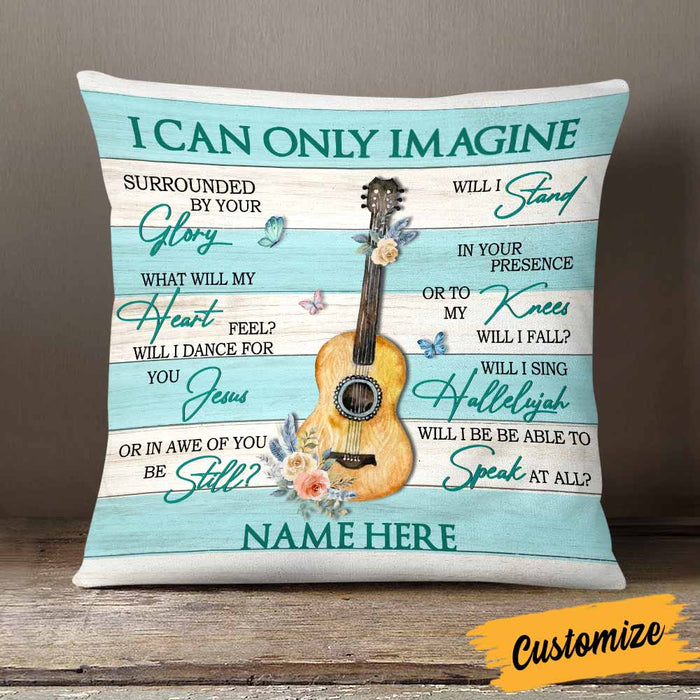 Personalized Guitar Girl Jesus Pillow JR112 95O58 1