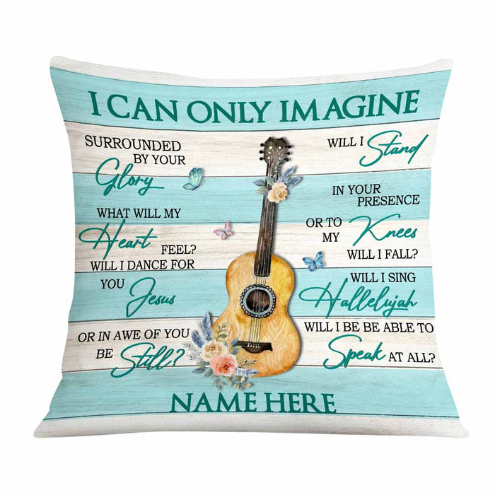 Personalized Guitar Girl Jesus Pillow JR112 95O58 1