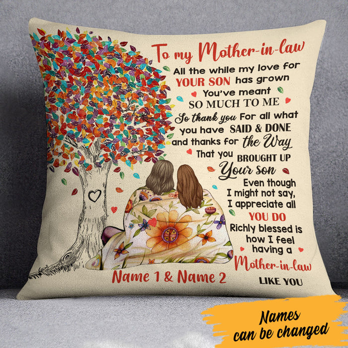 Personalized Mother In Law Tree Pillow FB263 30O60 (Insert Included) 1