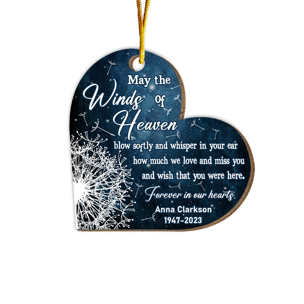 Personalized Dandelion Memorial May The Winds Of Heaven Ornament 30032 Primary Mockup