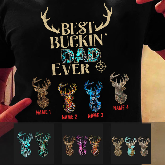 Personalized Hunting Bucking Dad Grandpa Ever T Shirt AP192 65O36 1