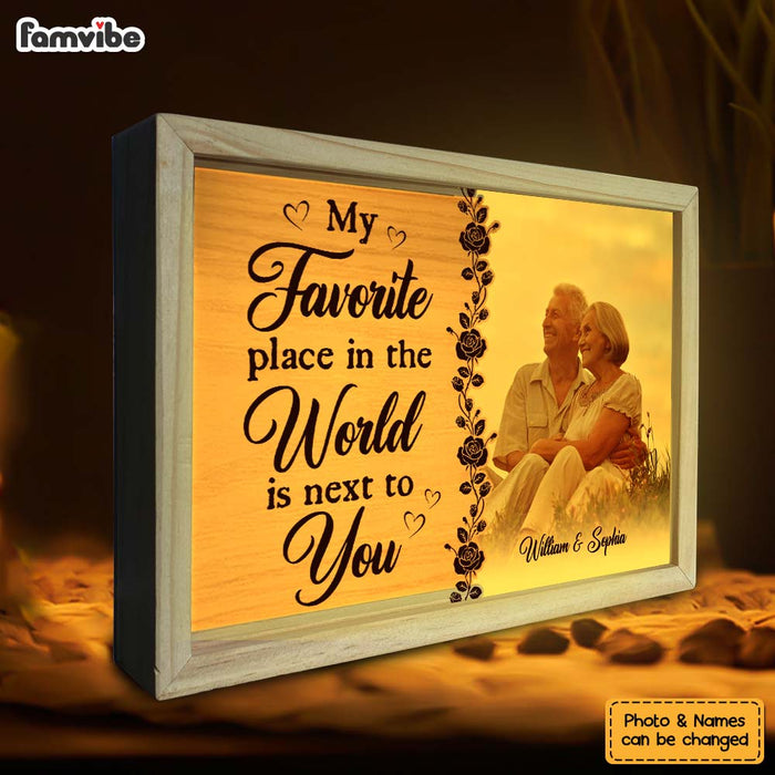 Personalized Couples Gift Upload Photo My Favorite Place In The World Picture Frame Light Box 31300 1
