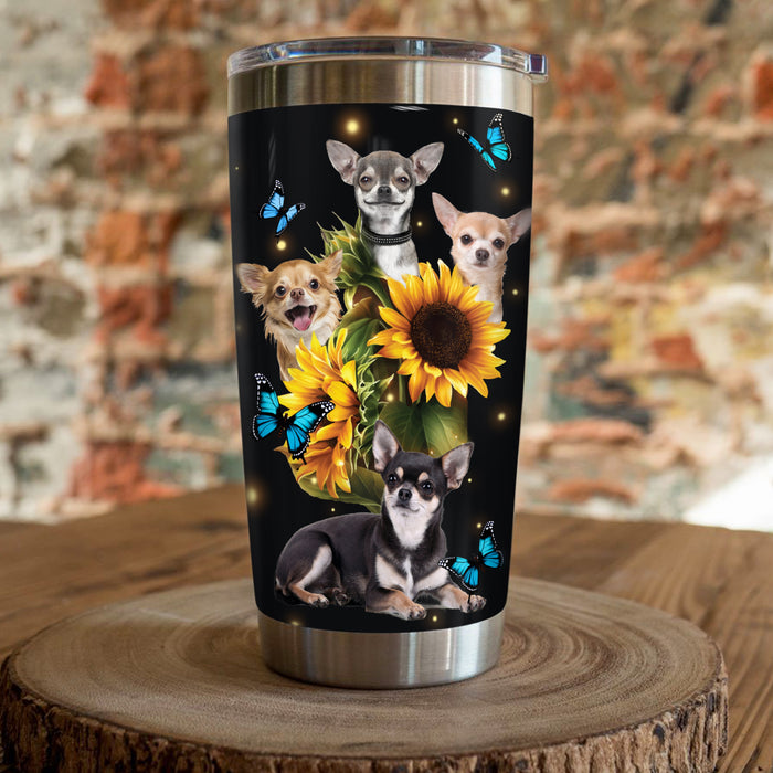 Chihuahua Dog Sunflower Steel Tumbler MY127 67O57 1