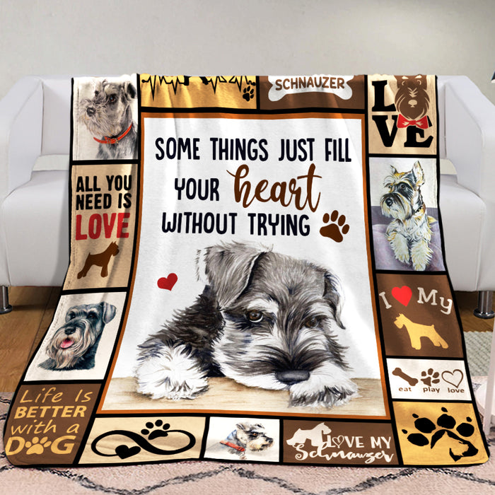 Schnauzer Dog Fleece Blanket NOV1401 85O34 1