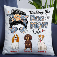 Personalized Rocking The Dog Mom Life Pillow JR116 95O57 thumb 1