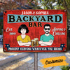 Personalized Backyard Bar Couple Metal Sign JR122 81O53 1