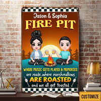 Personalized Outdoor Decor Firepit Couple Metal Sign JR115 81O47 thumb 1