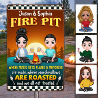 Personalized Outdoor Decor Firepit Couple Metal Sign JR115 81O47 thumb 1