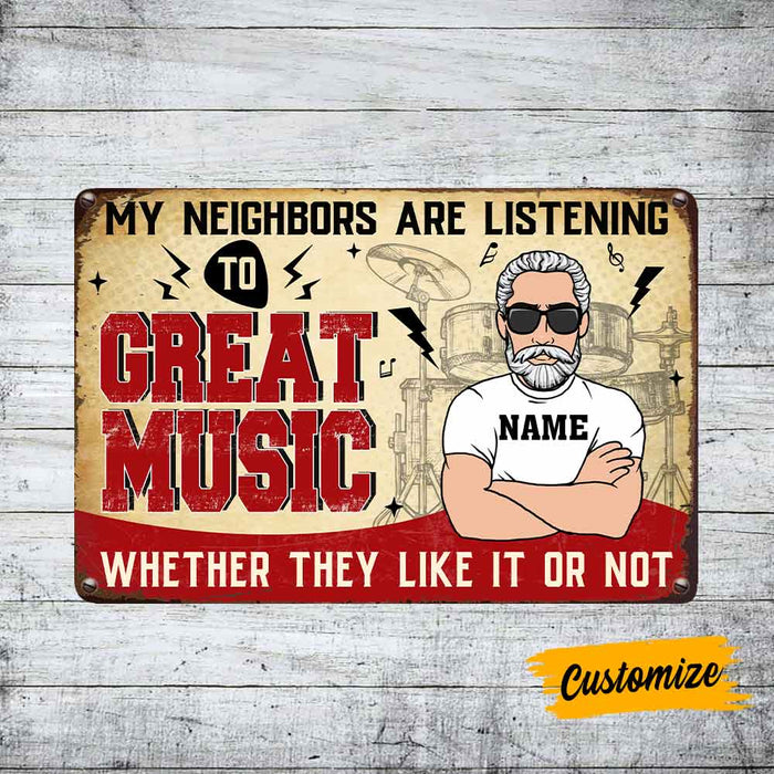 Personalized Man Cave Good Music Metal Sign JR125 95O57 1