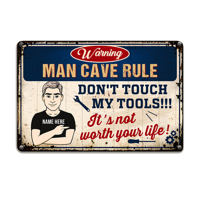 Personalized Garage Tool Rule Man Cave Metal Sign JR123 24O23 1