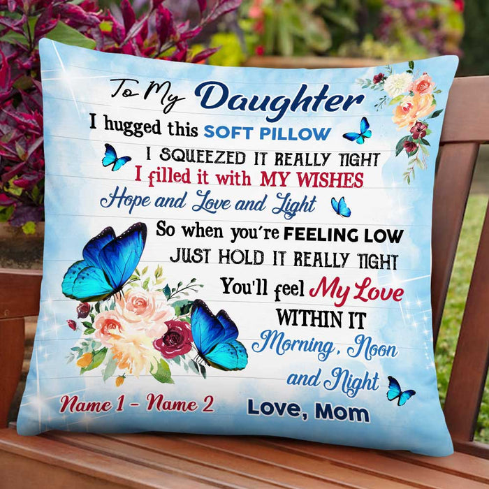 Personalized Butterfly Daughter Hug This Pillow JR123 95O47 1