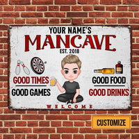 Personalized Man Cave Bar Metal Sign JR124 26O58 thumb 1