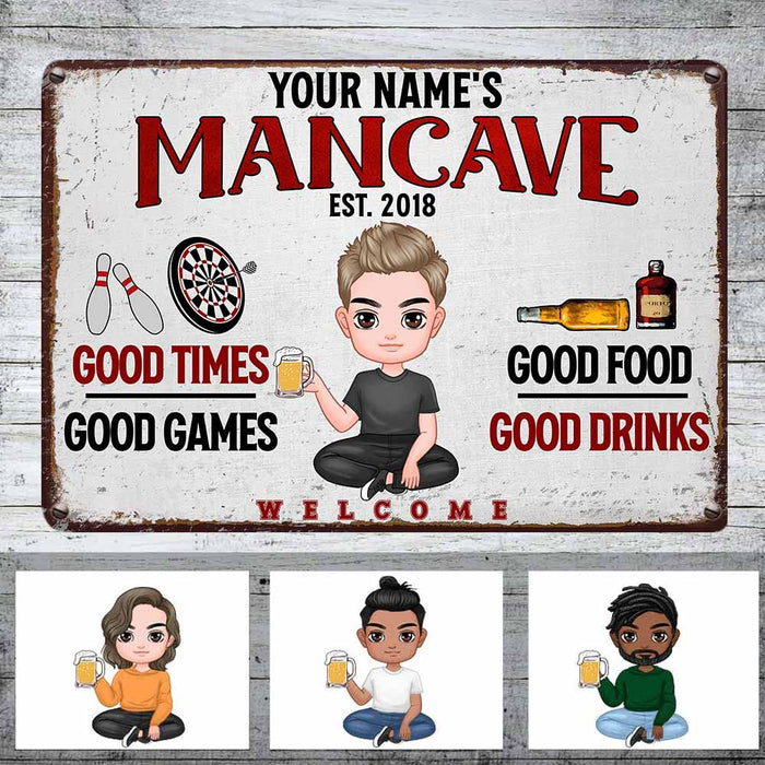 Personalized Man Cave Bar Metal Sign JR124 26O58 1