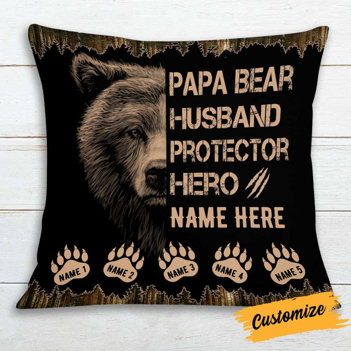 Personalized Bear Love Dad Grandpa Pillow JR121 85O34 1