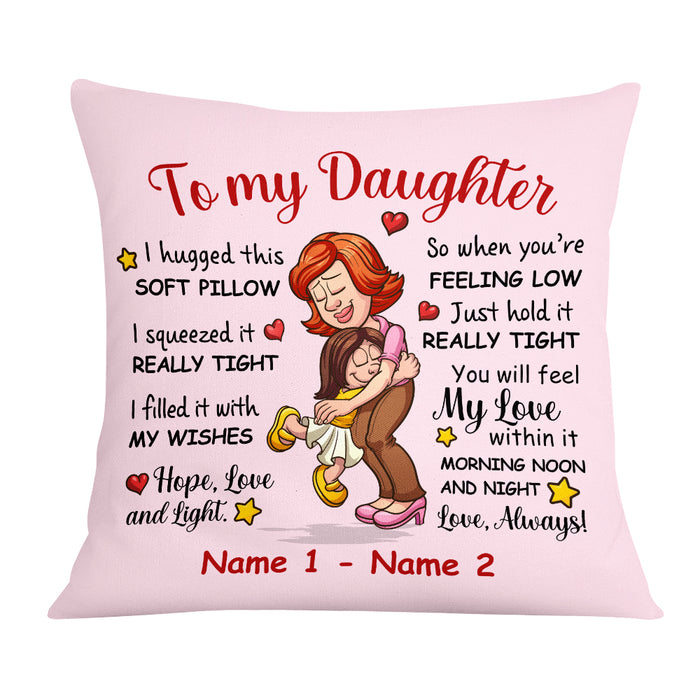 Personalized Mother Daughter Hug This Pillow JR122 24O57 1