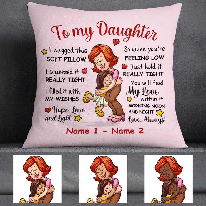 Personalized Mother Daughter Hug This Pillow JR122 24O57 1