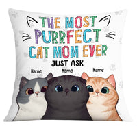 Personalized Purrfect Cat Mom Pillow JR136 24O32 thumb 1