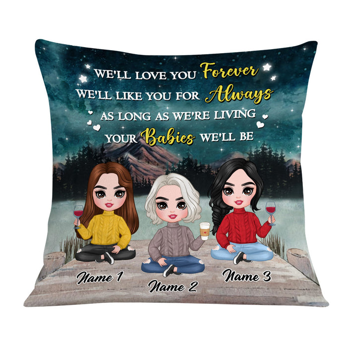 Personalized Mom Daughter Love You Forever Pillow JR124 95O36 1