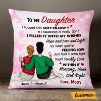 Personalized Mom Daughter Hug This Pillow JR122 95O47 thumb 1
