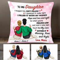 Personalized Mom Daughter Hug This Pillow JR122 95O47 thumb 1