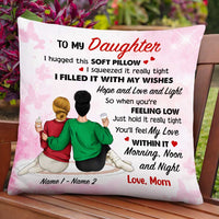 Personalized Mom Daughter Hug This Pillow JR122 95O47 thumb 1