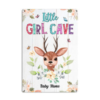 Personalized Little Girl Cave Baby Room Metal Sign JR133 23O32 thumb 1