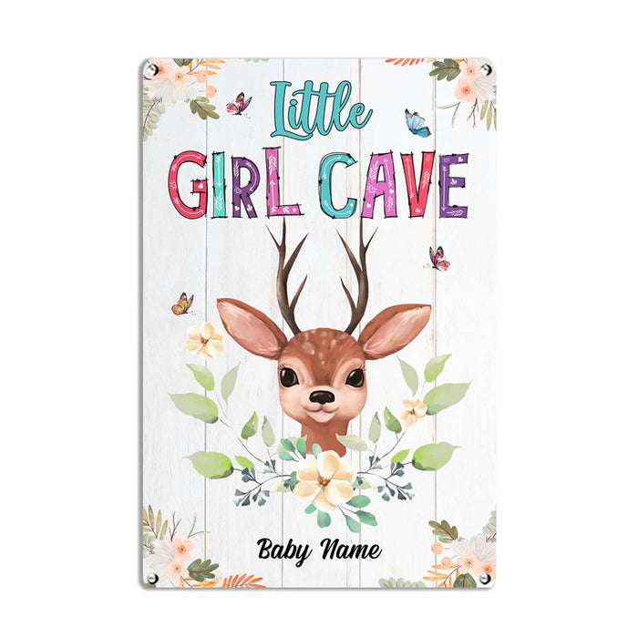 Personalized Little Girl Cave Baby Room Metal Sign JR133 23O32 1