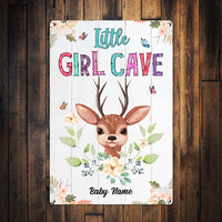 Personalized Little Girl Cave Baby Room Metal Sign JR133 23O32 thumb 1
