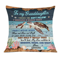 Personalized Turtle Granddaughter Hug This Pillow JR123 23O23 thumb 1