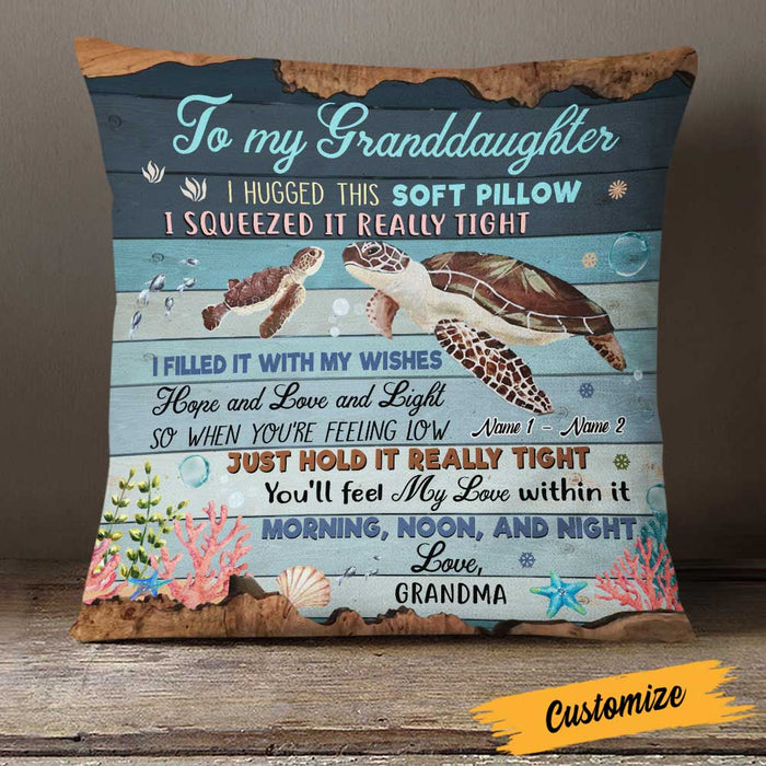 Personalized Turtle Granddaughter Hug This Pillow JR123 23O23 1