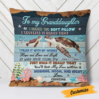 Personalized Turtle Granddaughter Hug This Pillow JR123 23O23 thumb 1