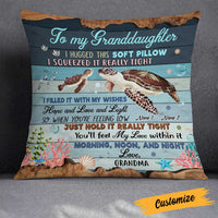 Personalized Turtle Granddaughter Hug This Pillow JR123 23O23 thumb 1