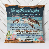 Personalized Turtle Granddaughter Hug This Pillow JR123 23O23 thumb 1