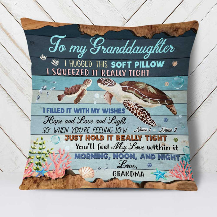 Personalized Turtle Granddaughter Hug This Pillow JR123 23O23 1