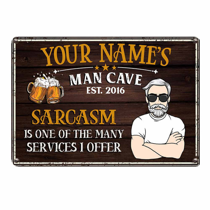 Personalized Man Cave Metal Sign JR123 26O58 1