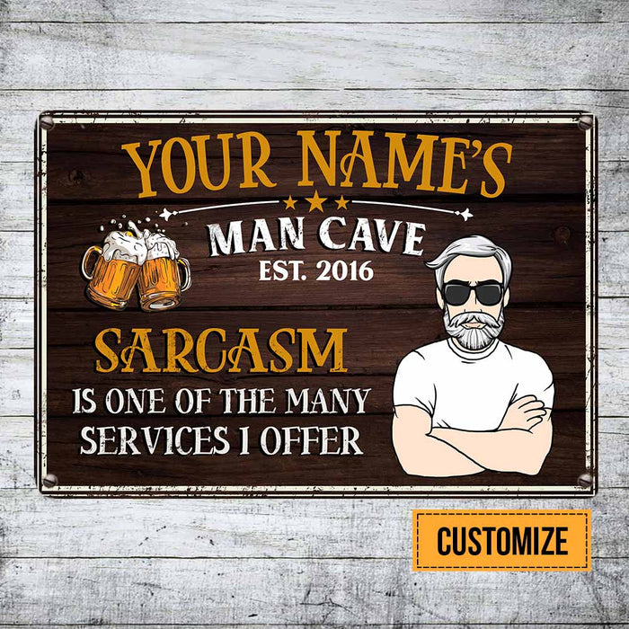 Personalized Man Cave Metal Sign JR123 26O58 1