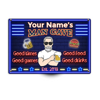 Personalized Man Cave Good Time Good Games Metal Sign JR137 95O23 thumb 1