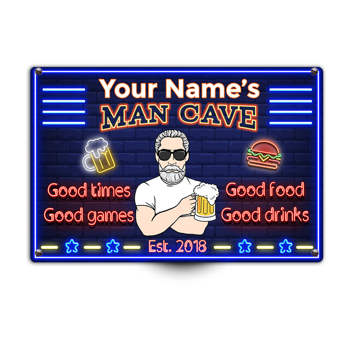 Personalized Man Cave Good Time Good Games Metal Sign JR137 95O23 1