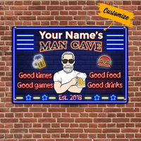 Personalized Man Cave Good Time Good Games Metal Sign JR137 95O23 thumb 1