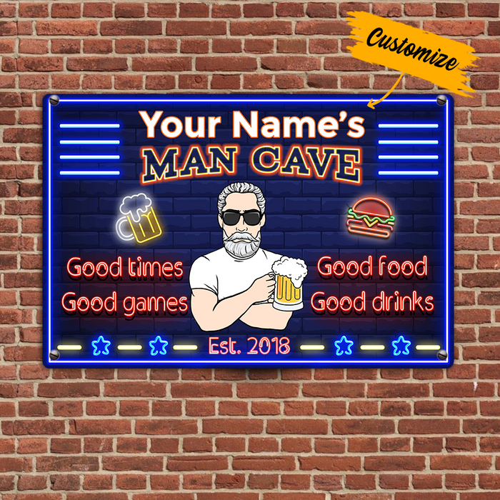 Personalized Man Cave Good Time Good Games Metal Sign JR137 95O23 1