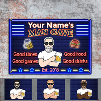 Personalized Man Cave Good Time Good Games Metal Sign JR137 95O23 thumb 1