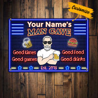 Personalized Man Cave Good Time Good Games Metal Sign JR137 95O23 thumb 1