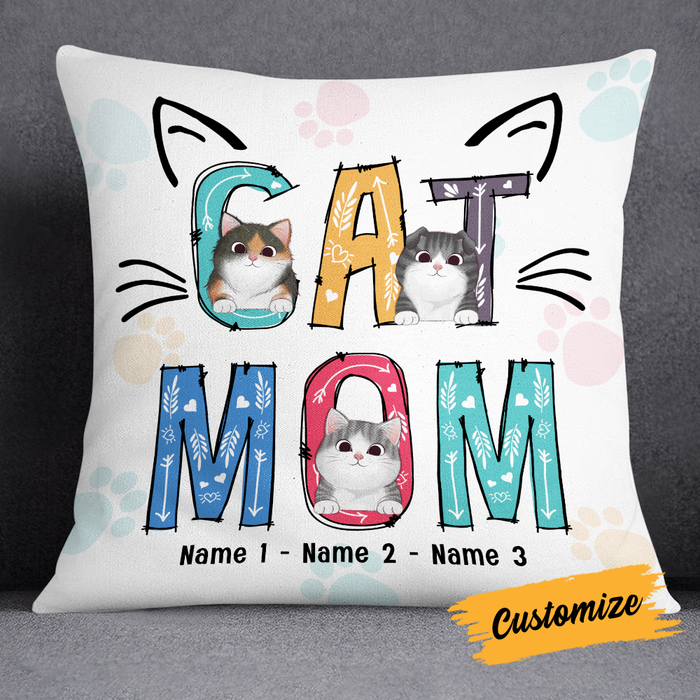 Personalized Cat Mom Pillow JR138 95O24 1
