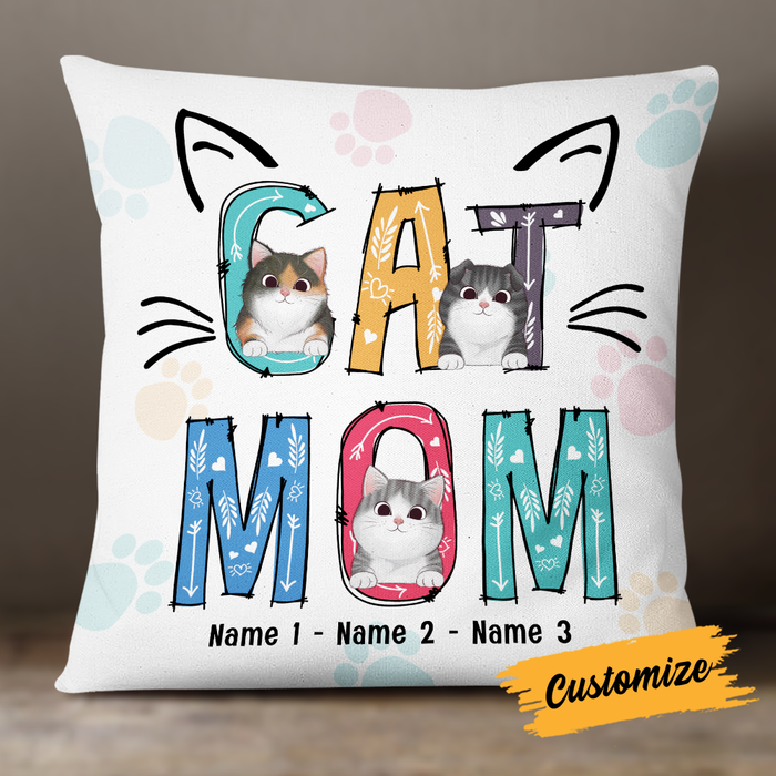 Personalized Cat Mom Pillow JR138 95O24 1