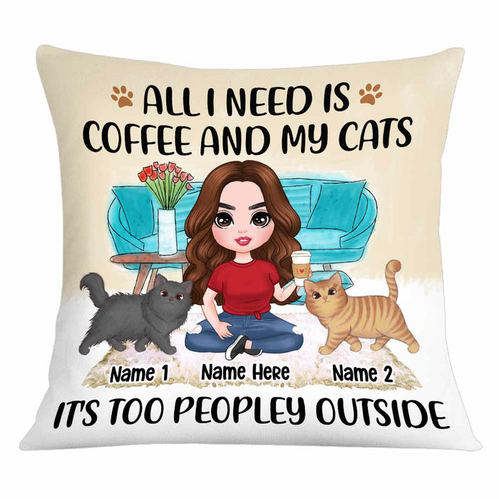 Personalized Cat Mom Coffee Pillow JR131 24O34 1