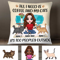 Personalized Cat Mom Coffee Pillow JR131 24O34 thumb 1