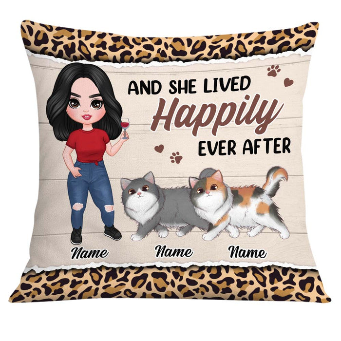 Personalized Cat Mom Happily Ever After Pillow JR148 95O32 1